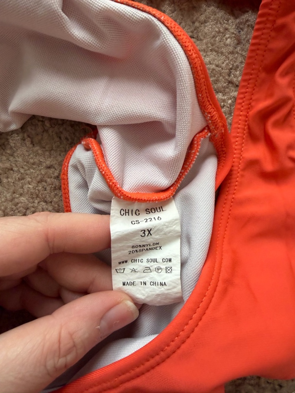 Chic Soul Bright Orange Ruffle Tie-Side Bikini Set - Picture 4 of 4